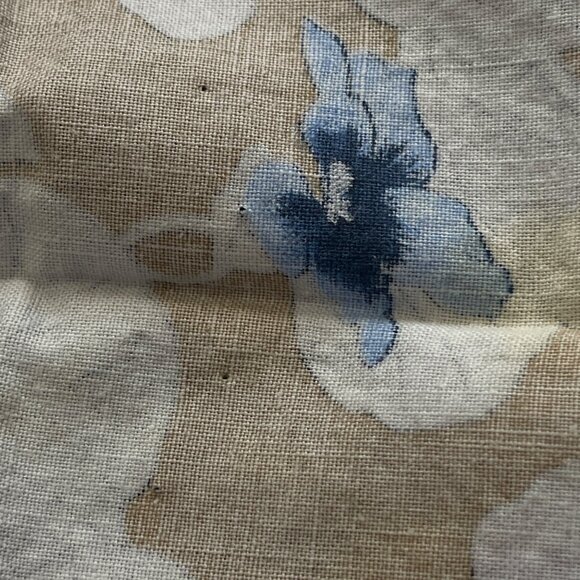 4 Floral Napkin Set Cloth VTG Tan Purple Blue READ 15" X 16" UPCYCLE Craft - Picture 5 of 9